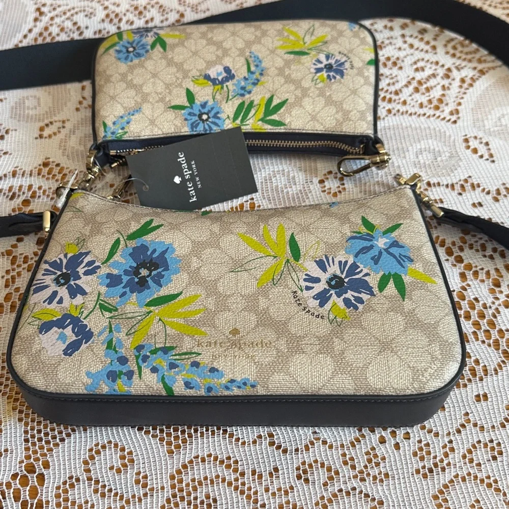 Kate Spade Floral Crossbody Duo Bag - Blazer blue duet. Brand new with tags. - Picture 3 of 6